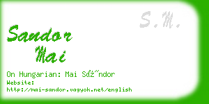 sandor mai business card